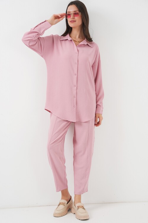 Merterium 6593 Oversize İkili Takım - Pudra