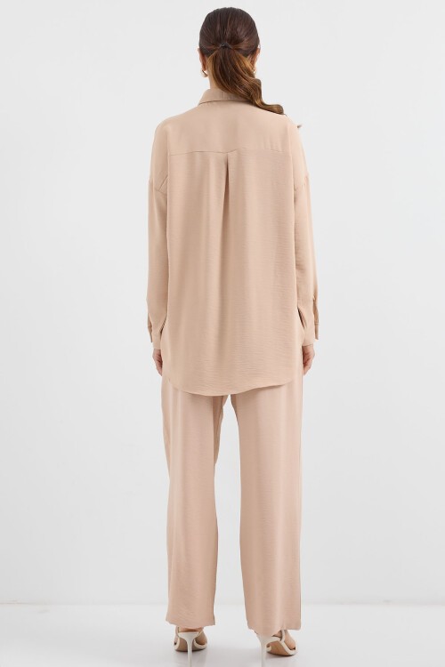 Merterium 6631 Oversize Alt-Üst Takım - Bej