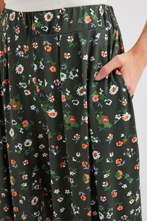 Merterium 6665 Desenli Şalvar Pantolon - Haki