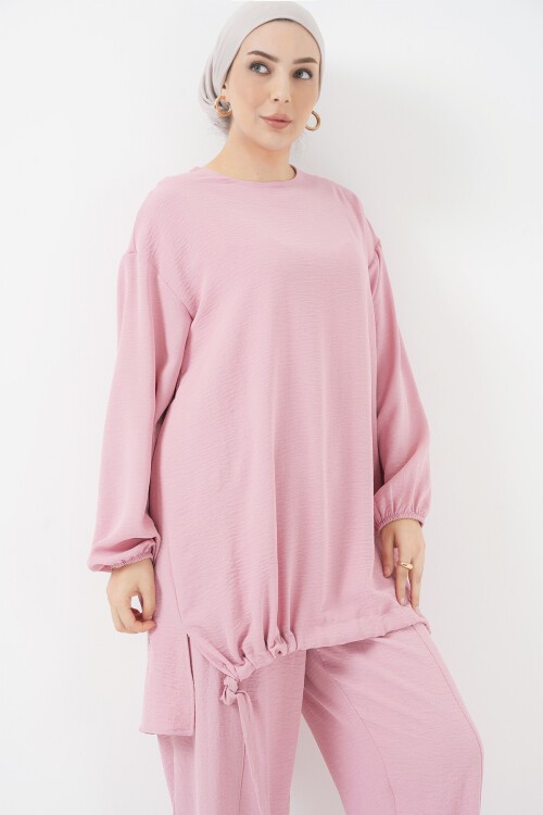 Merterium 6682 Tunik Pantolon İkili Takım - Pudra