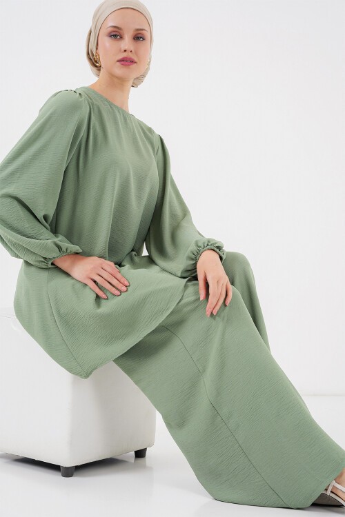 Merterium Ayrobin Tunik Pantolon Alt Üst Takım 6712 - Çağla