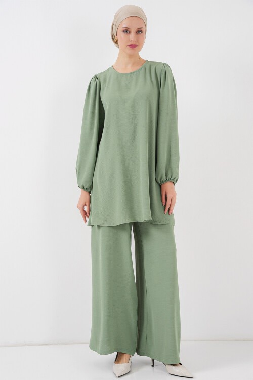 Merterium Ayrobin Tunik Pantolon Alt Üst Takım 6712 - Çağla