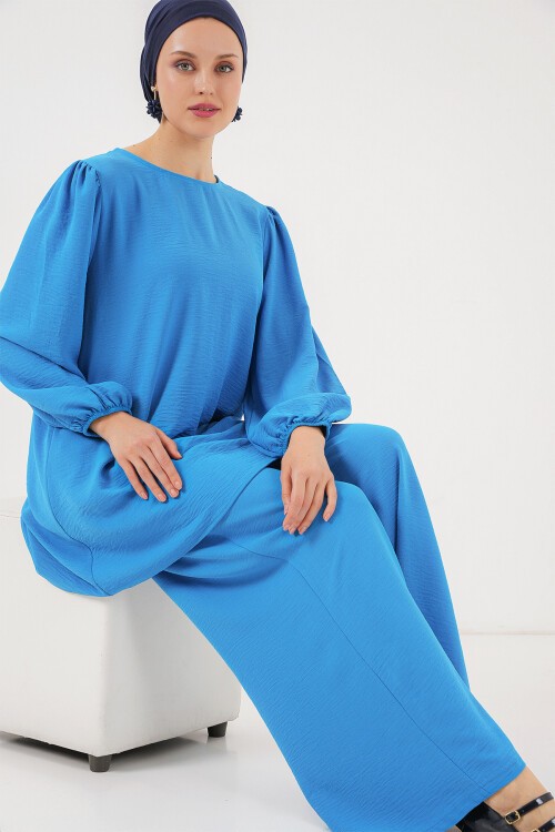 Merterium Ayrobin Tunik Pantolon Alt Üst Takım 6712 - Mavi