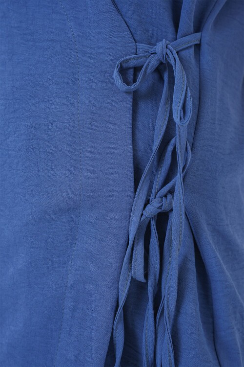 Kadın Kısa Kol Bağcıklı Ayrobin İkili Takım 6741 - İndigo