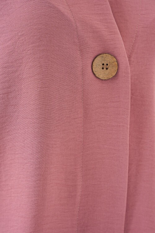 Kadın Kısa Kol Oversize Kimono 5969 - Gül Kurusu