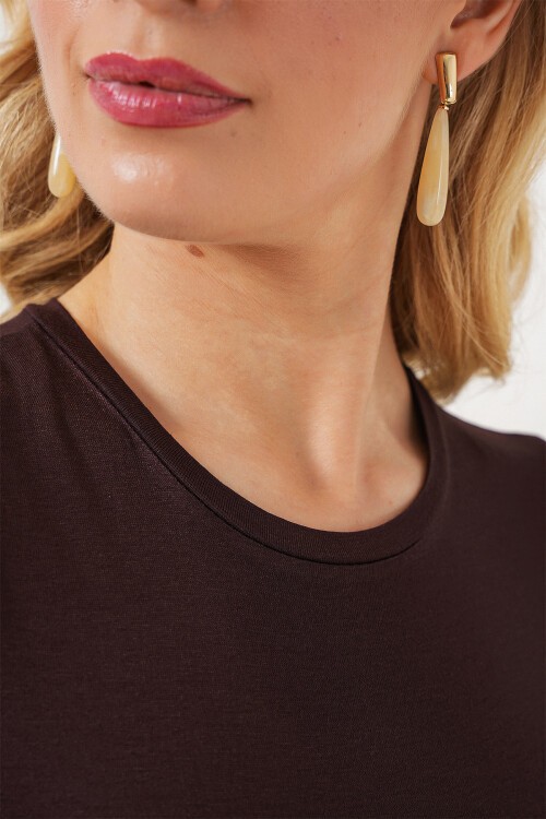 Merterium Kadın Kolsuz Body 4347 - Kahverengi