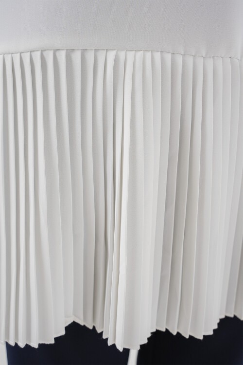 Merterium Kadın Piliseli Kolsuz İçlik 2493 - Beyaz