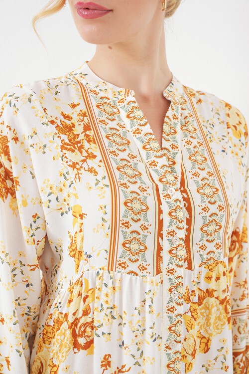 Kadın Siyah Bisküvi Viskon Tesettür Elbise 2423