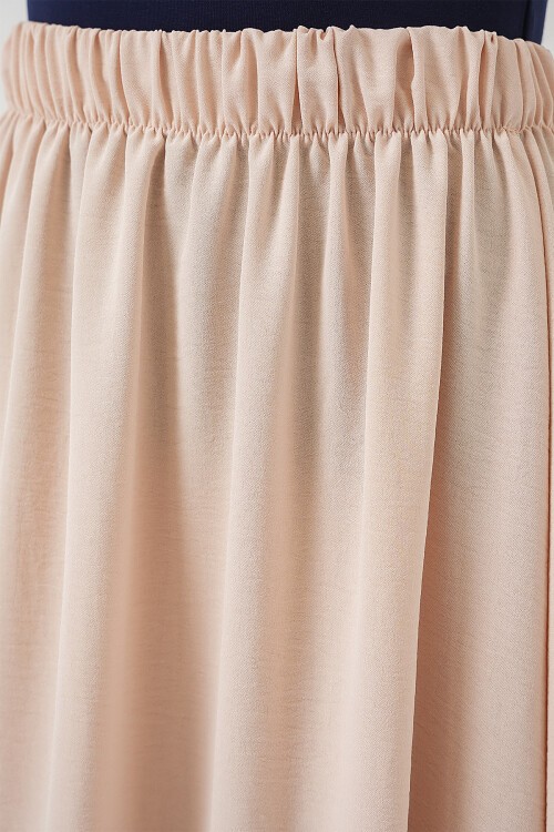 Merterium Kadın Uzun Ayrobin Etek 8050 - Bej