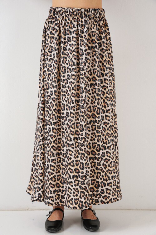 Merterium Kadın Uzun Ayrobin Etek 8050 - C. Kahverengi