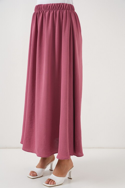 Merterium Kadın Uzun Ayrobin Etek 8050 - Gül Kurusu