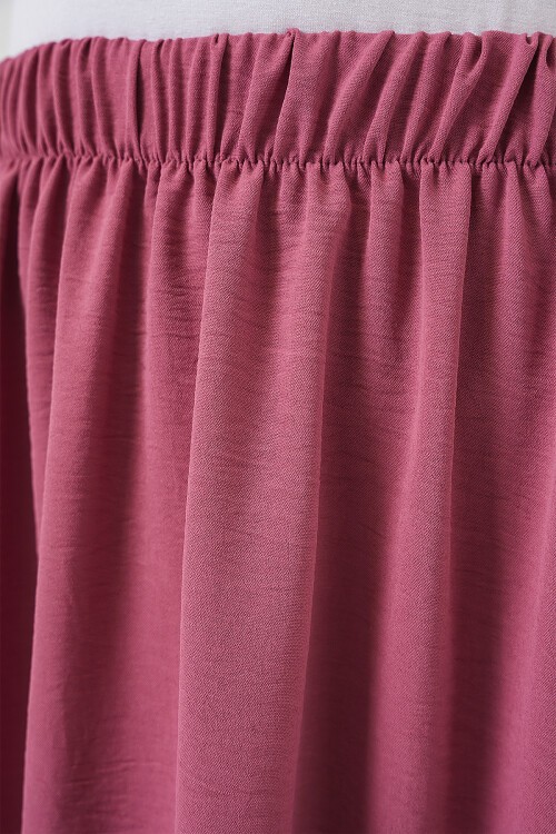 Merterium Kadın Uzun Ayrobin Etek 8050 - Gül Kurusu