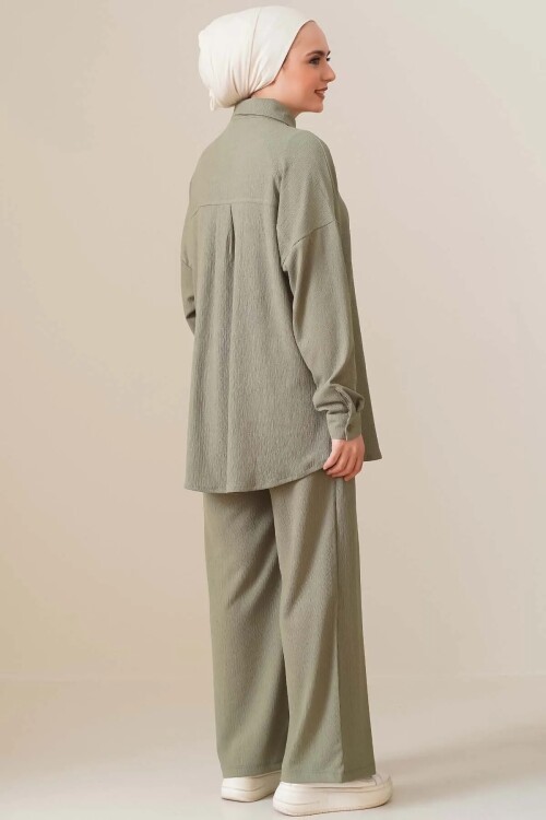 T5858 Örme Tesettür İkili Takım - Çağla