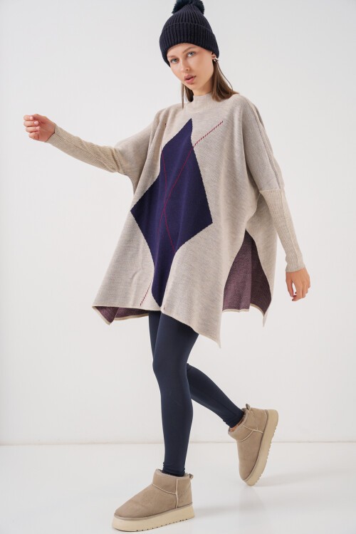 15783 Yırtmaçlı Panço Kazak - A.KREM