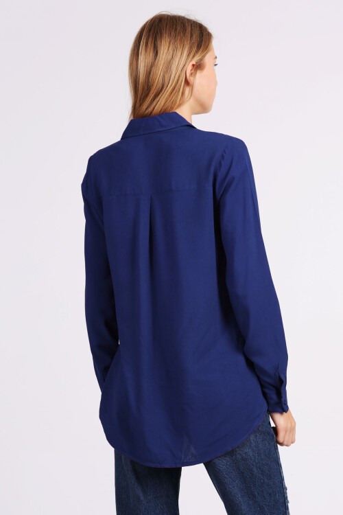 3785 Viskon Gömlek - Lacivert