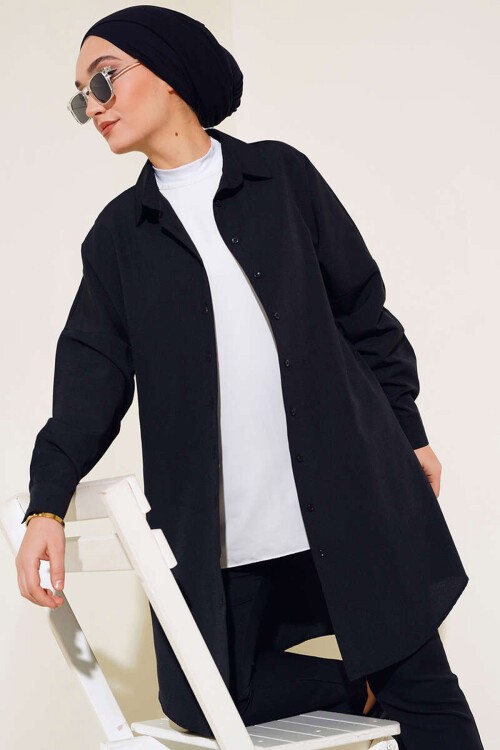 5845 Tesettür Tunik - Siyah