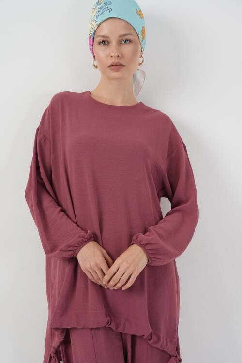 6682 Tunik Pantolon İkili Takım - Gül Kurusu