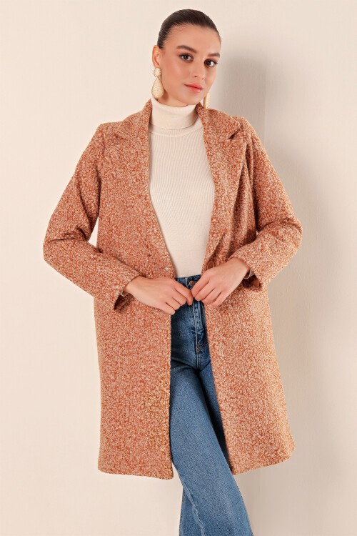 9082 Oversize Kaşe Kaban - M. Taba