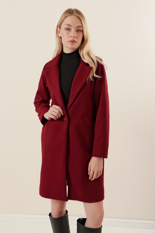 9085 Kaşe Kaban - Bordo