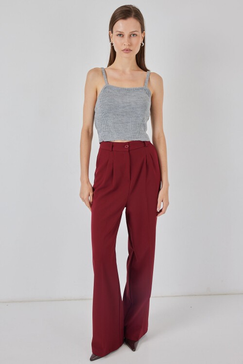 Kadın Askılı Crop Top Bluz 15934 - Gri
