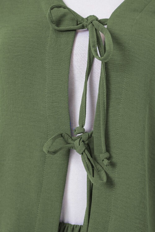 Kadın Ayrobin Kimono Etek İkili Takım 8047 - Haki