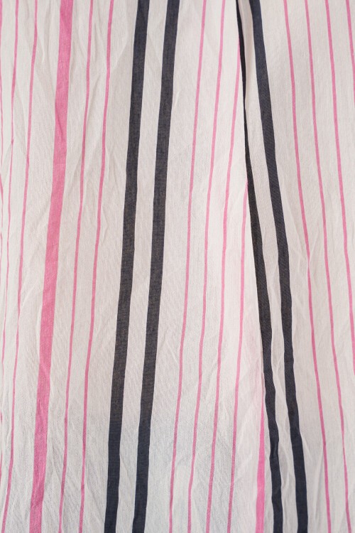 Kadın Çizgili Oversize Bluz 967 - Pembe