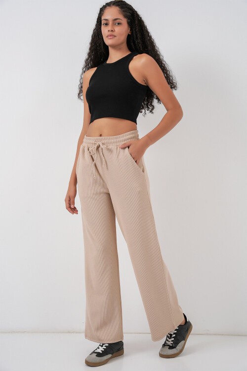 Kadın Fitilli Pantolon 30053 - Bej
