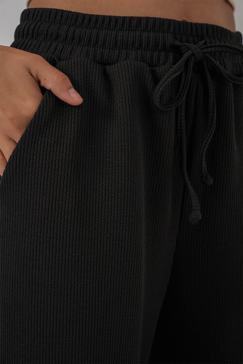 Kadın Fitilli Pantolon 30053 - Siyah