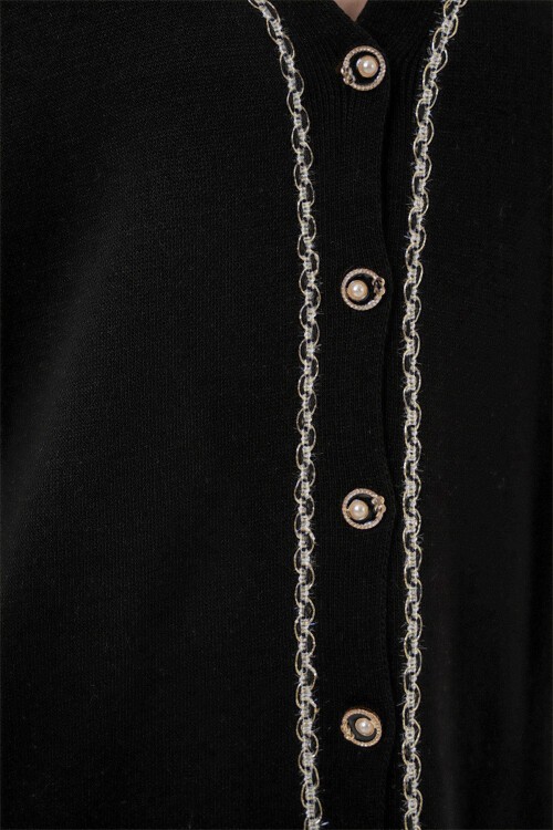 Kadın Hırka Pantolon Triko İkili Takım 15956 - Siyah