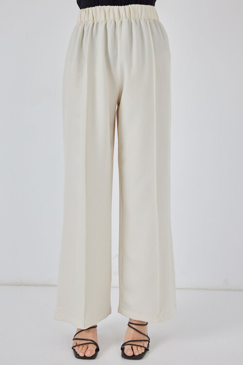 Kadın Keten Kimono İkili Takım 6727 - Ekru