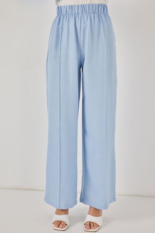 Kadın Keten Kimono İkili Takım 6727 - Mavi