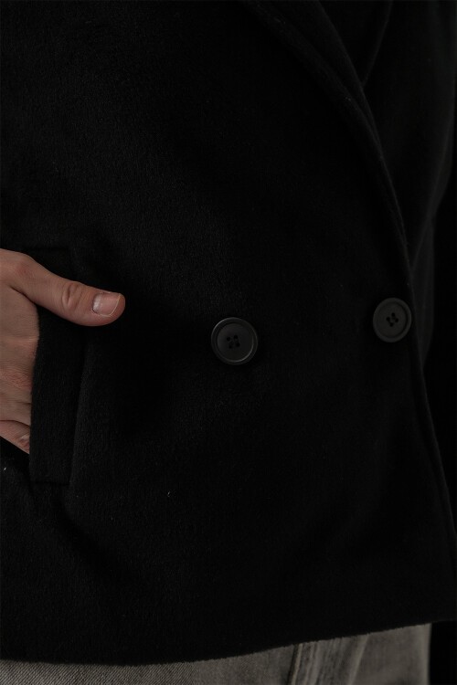 Kadın Kısa Kaşe Ceket 0725 - Siyah