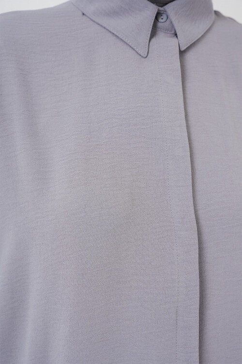 Kadın Uzun Gömlek Tunik 5945 - Gri