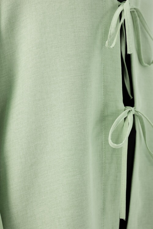 Keten Tesettür Kimono 5968 - E.Yeşil