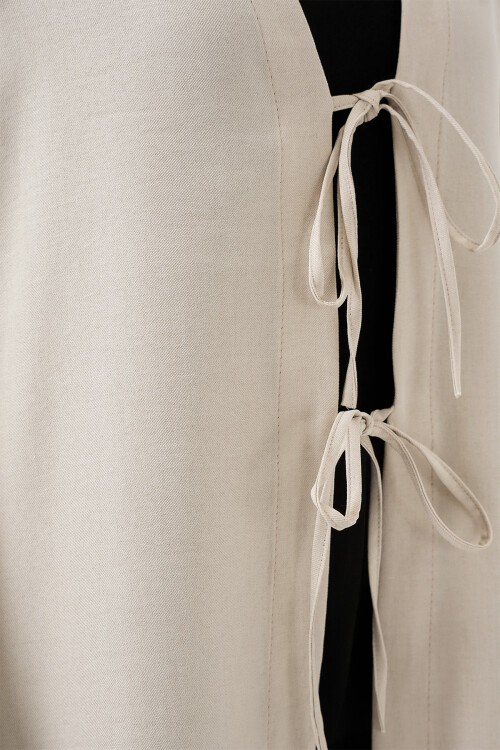 Keten Tesettür Kimono 5968 - Ekru