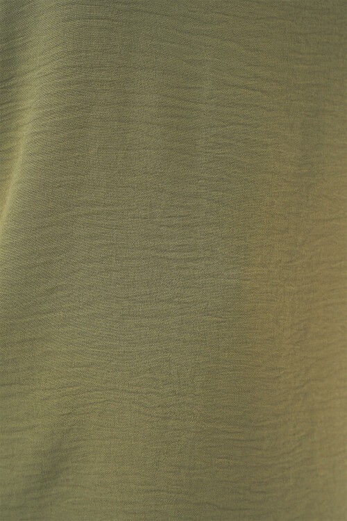 V Yaka Sıfır Kol Bluz 950 - A.Haki