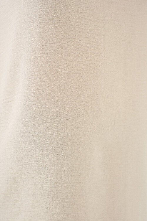 V Yaka Sıfır Kol Bluz 950 - Ekru