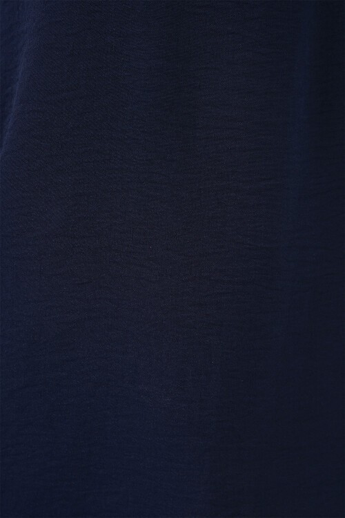 V Yaka Sıfır Kol Bluz 950 - Lacivert