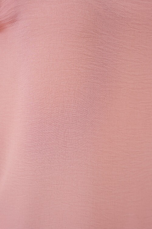 V Yaka Sıfır Kol Bluz 950 - Somon