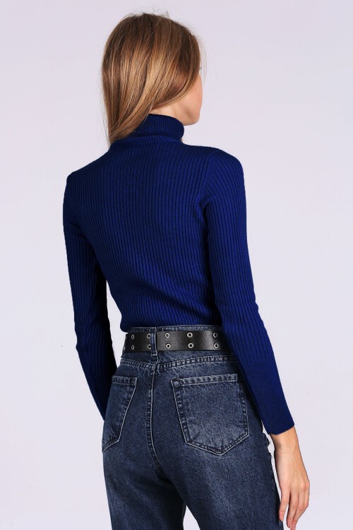 10311 Balıkçı Yaka Triko Kazak - İndigo