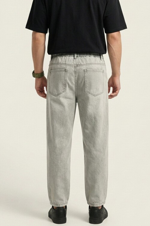 Erkek Rahat Kesim Baggy Jean Pantolon 30073 - Taş