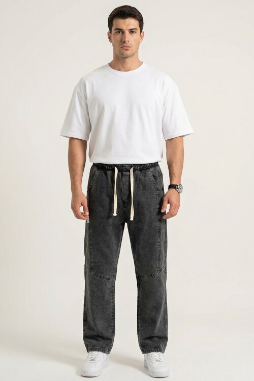 Erkek Rahat Kesim Baggy Jean Pantolon 30074 - Antrasit