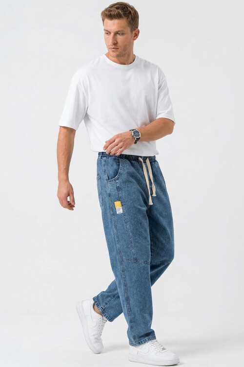 Erkek Rahat Kesim Baggy Jean Pantolon 30074 - İndigo