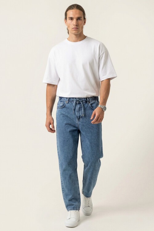 Erkek Rahat Kesim Baggy Jean Pantolon 30075 - İndigo