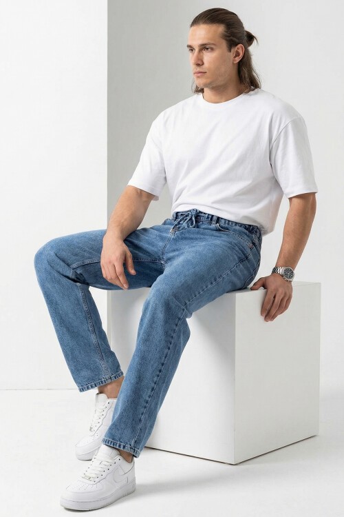 Erkek Rahat Kesim Baggy Jean Pantolon 30075 - İndigo