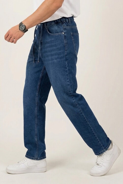 Erkek Rahat Kesim Baggy Jean Pantolon 30075 - Lacivert