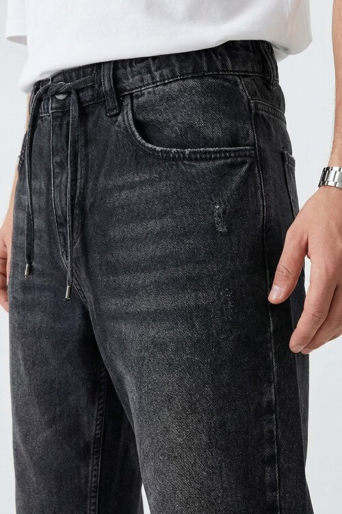 Erkek Rahat Kesim Baggy Jean Pantolon 30075 - Siyah