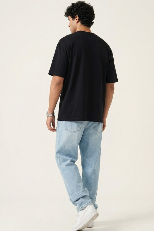 Erkek Rahat Kesim Baggy Jean Pantolon 30076 - Mavi