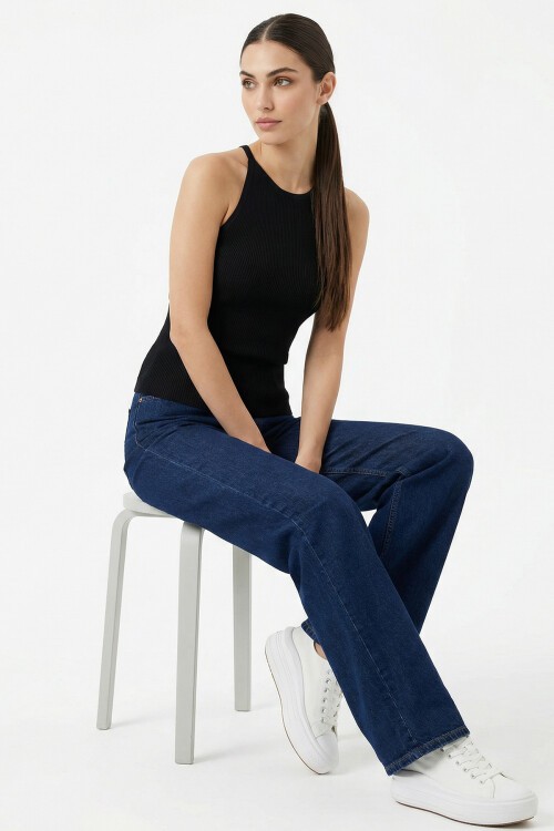 Kadın Askılı Örme Atlet 15935 - Siyah