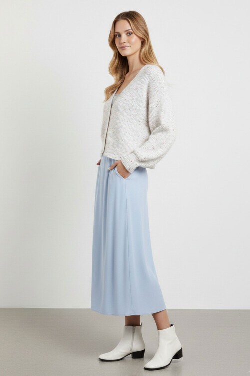 Kadın Crop Triko Hırka 15955 - Ekru